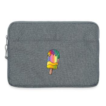 Regenbogen Eis am Stiel Cartoon Illustration  - Laptoptasche 15" - Grau meliert - Vorne