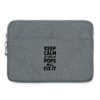 Reste calme et Pops va régler ça - Sacoche pour ordinateur portable 15 pouces - gris chiné - Devant