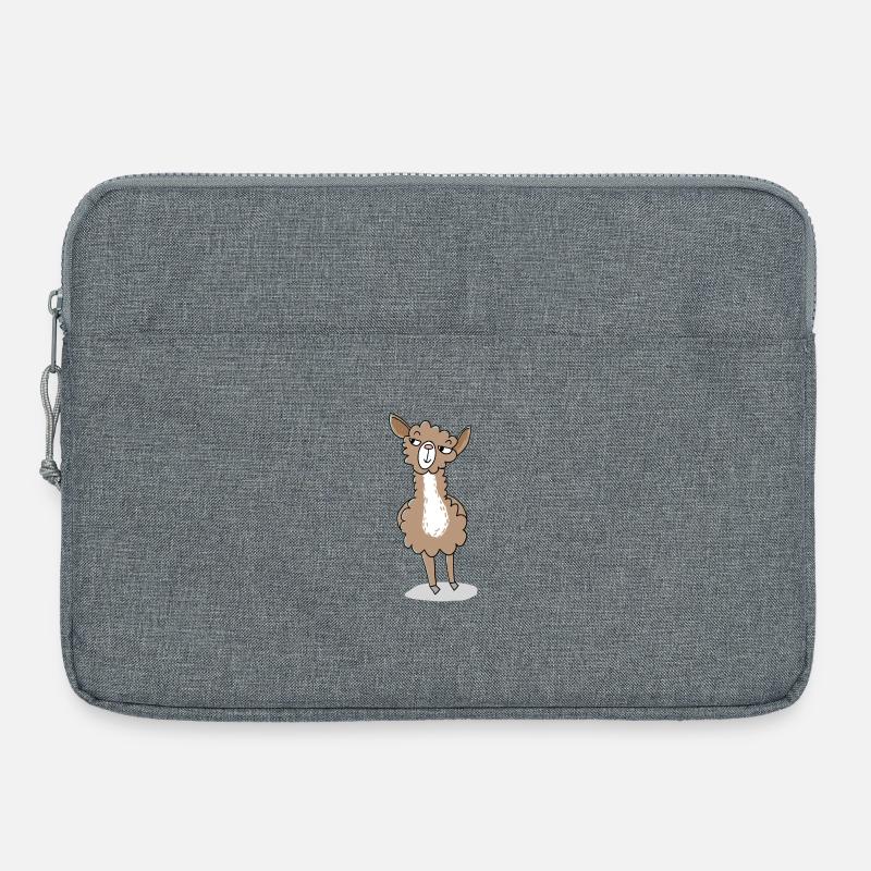 Fröhlich freches Lama - Laptoptasche 15" - Grau meliert