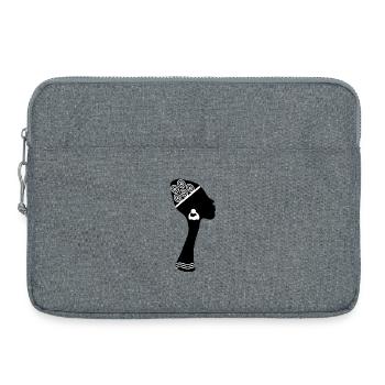 Femme afro-américaine noire - Sacoche pour ordinateur portable 15 pouces - gris chiné - Devant