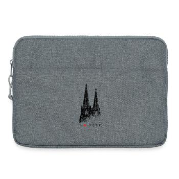 J’adore Cologne Cologne Skyline Cathédrale de Cologne Silhouette - Sacoche pour ordinateur portable 15 pouces - gris chiné - Devant