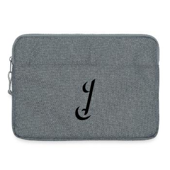 Letter J, name, the letter J - Laptop bag 15" - heather grey - Front