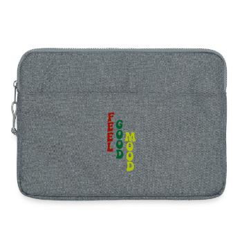 Feel Good Mood Vertical Typography - Laptop bag 15" - heather grey - Front
