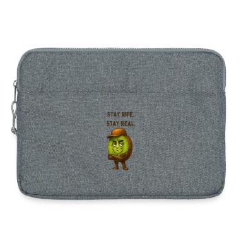 Kiwi mit Hut: Stay Ripe Stay Real - Laptoptasche 15" - Grau meliert - Vorne