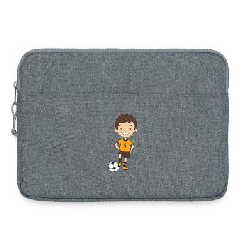 Kicker boy in orange jersey - Laptop bag 15" - heather grey - Front