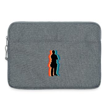 Retro Carpenter Silhouette Vintage Woodworker - Laptop bag 15" - heather grey - Front