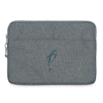 Aquarell-Delfin Silhouette - Laptoptasche 15" - Grau meliert - Vorne
