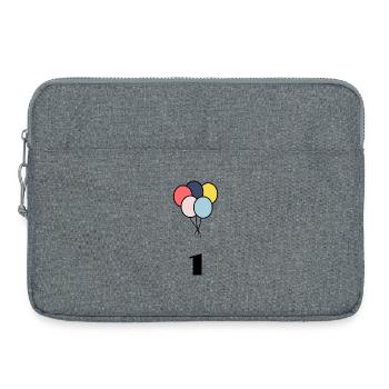 1. 1 AN. 1er ANNIVERSAIRE. ANNIVERSAIRE 1 AN - Sacoche pour ordinateur portable 15 pouces - gris chiné - Devant