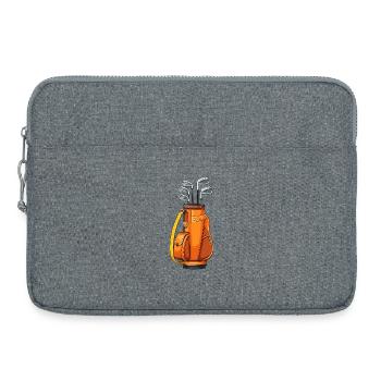 Clubs de golf dans un sac orange - Sacoche pour ordinateur portable 15 pouces - gris chiné - Devant