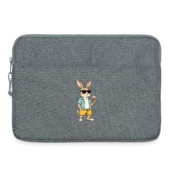 Sonnen Hase mit Eis am Strand - Laptop bag 15" - heather grey - Front