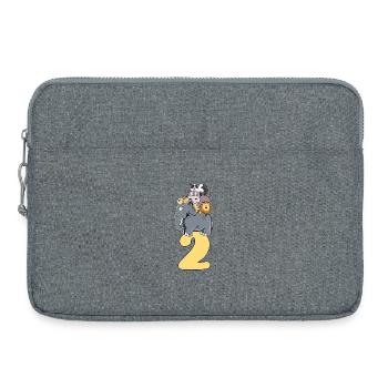 Zweiter Geburtstag Zootiere Comic I Geschenk - Laptoptasche 15" - Grau meliert - Vorne