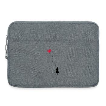 Kleines Kind mit Herz Luftballon - Laptoptasche 15" - Grau meliert - Vorne