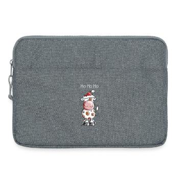 Ho Ho Ho Christmas Cow - Gift - Laptop bag 15" - heather grey - Front