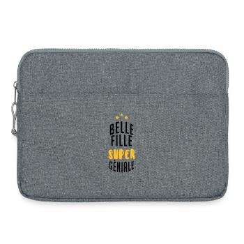 belle-fille / beau-fils / beau fils / belle fille - Sacoche pour ordinateur portable 15 pouces - gris chiné - Devant