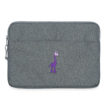Purple giraffe - Laptop bag 15" - heather grey - Front