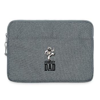 Lustigster Vater tanzender Bär Geschenk - Laptoptasche 15" - Grau meliert - Vorne