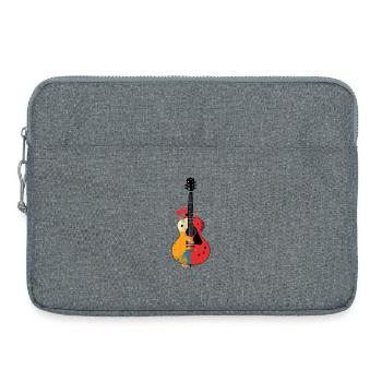 Bunte Gitarren Kunst Akustik Gitarre Motiv - Laptoptasche 15" - Grau meliert - Vorne