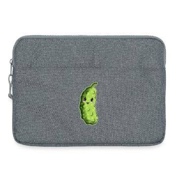 Dessin animé câlin au concombre - Sacoche pour ordinateur portable 15 pouces - gris chiné - Devant