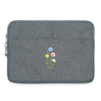 Watercolor Wildflower Trio - Laptop bag 15" - heather grey - Front