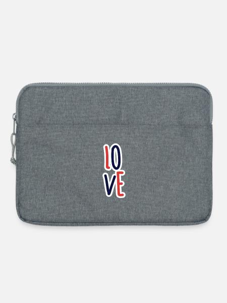 Liebe Typografie Marinerot - Laptoptasche 15" - Grau meliert