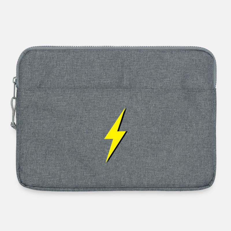 Gelber und schwarzer Blitz - Laptoptasche 15" - Grau meliert