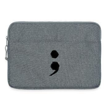 Symbole du point-virgule Santé mentale Prévention du suicide - Sacoche pour ordinateur portable 15 pouces - gris chiné - Devant