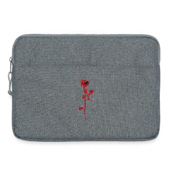 Crimson Rose Anemone Illustration - Laptop bag 15" - heather grey - Front