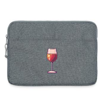 Pixel Weinglas Retro - Laptoptasche 15" - Grau meliert - Vorne