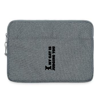 MON CHAT TE JUGE - Sacoche pour ordinateur portable 15 pouces - gris chiné - Devant