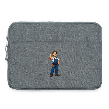 Craftsman in blue jumpsuit - Laptop bag 15" - heather grey - Front