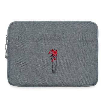 Illustration de fleurs de galets - Sacoche pour ordinateur portable 15 pouces - gris chiné - Devant