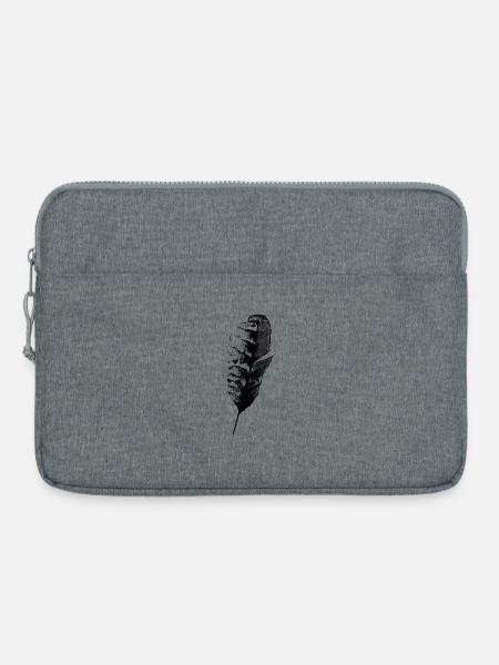 Feder Schreibfeder - Laptoptasche 15" - Grau meliert