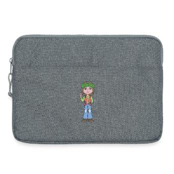 Hippie Peace Sign Groovy Girl - Laptop bag 15" - heather grey - Front