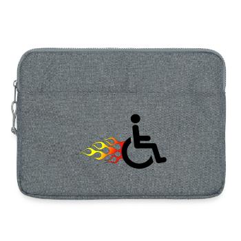 Wheelchair user with flames # - Laptop bag 15" - heather grey - Front