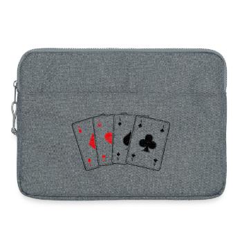 Carreaux coeur de pique---a jeu de cartes poker professionnel - Sacoche pour ordinateur portable 15 pouces - gris chiné - Devant