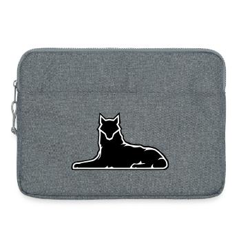 Minimalist Wolf Silhouette Design - Laptop bag 15" - heather grey - Front