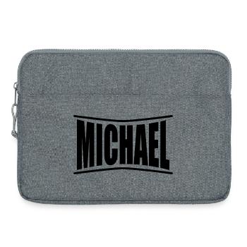 T-Shirt Michael T-Shirt Geschenkidee - Laptoptasche 15" - Grau meliert - Vorne