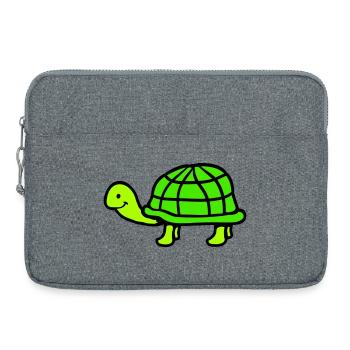 Turtle long neck smiling happy funny - Laptop bag 15" - heather grey - Front