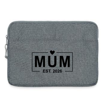 Maman Fondée en 2026 - Sacoche pour ordinateur portable 15 pouces - gris chiné - Devant