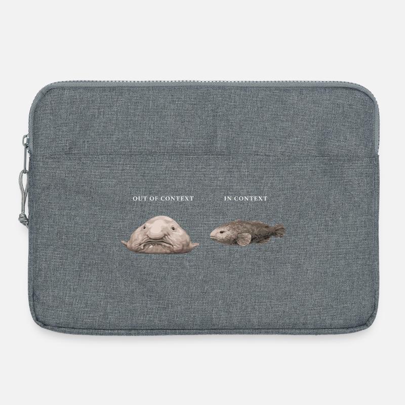 Blobfish hors contexte vs comparaison dans le contexte - Sacoche pour ordinateur portable 15 pouces - gris chiné