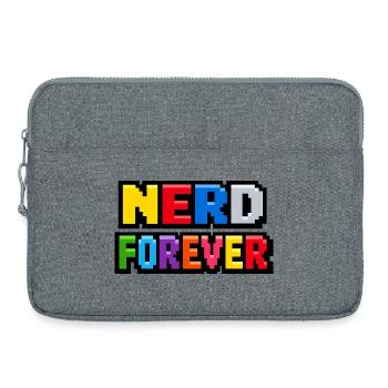 Nerd Forever – Pixel Art Retro Gaming - Laptop bag 15" - heather grey - Front
