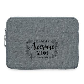 Voilà à quoi ressemble une super maman : cadeau de maman - Sacoche pour ordinateur portable 15 pouces - gris chiné - Devant
