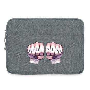 Feminist Fists - Laptop bag 15" - heather grey - Front