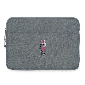 Rose Leaves Pink - Laptop bag 15" - heather grey - Front