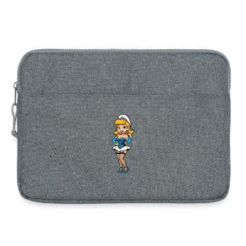 Blaue Gnomenfrau - Laptoptasche 15" - Grau meliert - Vorne