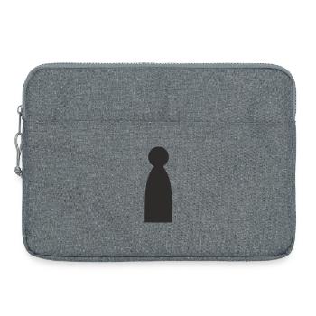 Minimalistische Figur Frau - Silhouette - Laptoptasche 15" - Grau meliert - Vorne