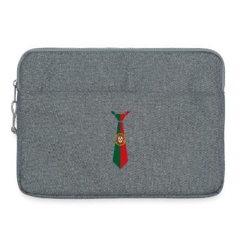 Portugal-Krawatte – Flaggendesign - Laptoptasche 15" - Grau meliert - Vorne