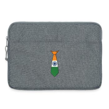 Cravate de l’Inde – Drapeau - Sacoche pour ordinateur portable 15 pouces - gris chiné - Devant