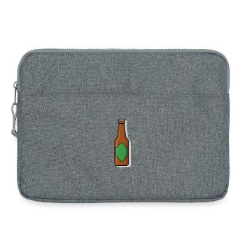 Retro Beer Bottle Illustration - Laptop bag 15" - heather grey - Front