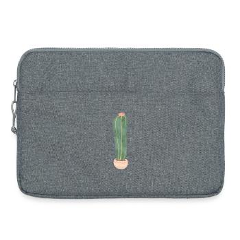Kaktus im Blumentopf - lang - Laptoptasche 15" - Grau meliert - Vorne